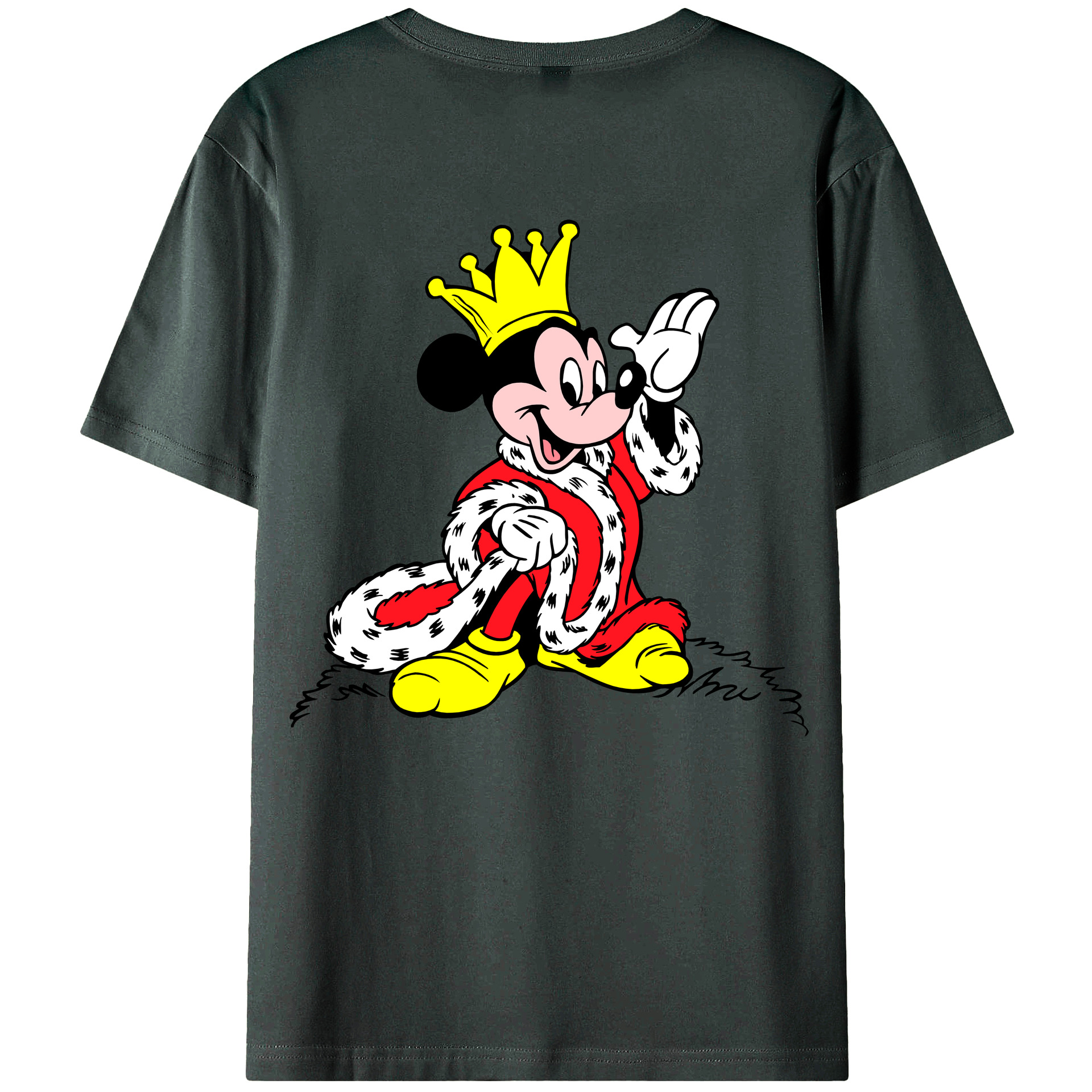 ミッキーマウス Mickey Mouse 綿100％ メンズ半袖Tシャツ（バックプリント） 通気性